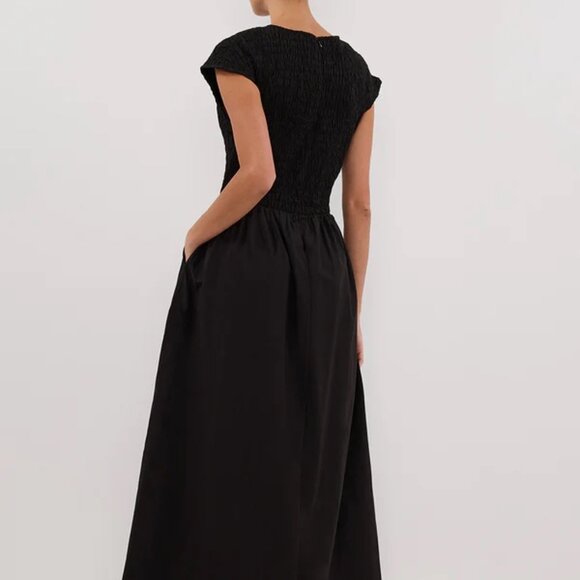 DISSH ROMA BLACK CAP SLEEVE MIDI DRESS Size 4 (US) - Picture 4 of 10